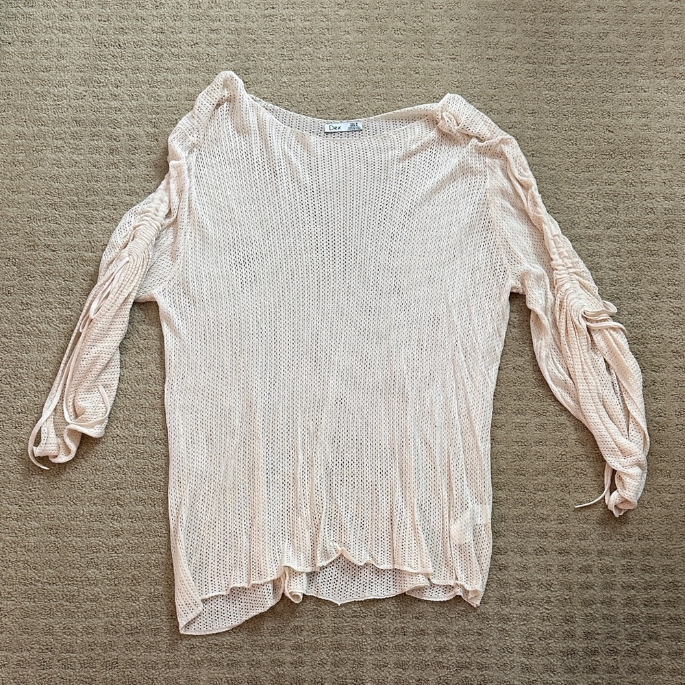 Dex Gathered Sleeve Eyelet Shirt